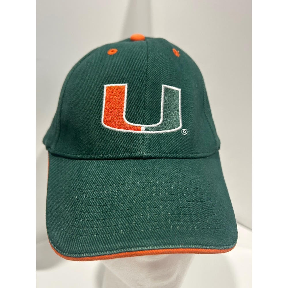 Miami Hurricanes Hat NCAA Baseball Cap The U College Football Green Orange (757)